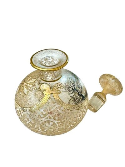 Daum Nancy Miniature Bottle "Lake Landscape"
