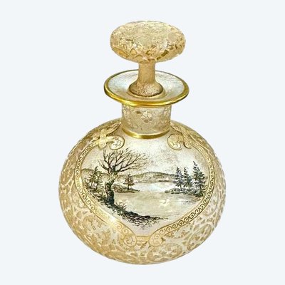 Daum Nancy Miniature Bottle "Lake Landscape"