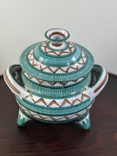 Tripod ceramic pot / tureen signed Robert Picault 1960's