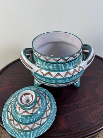 Tripod ceramic pot / tureen signed Robert Picault 1960's