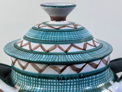 Tripod ceramic pot / tureen signed Robert Picault 1960's