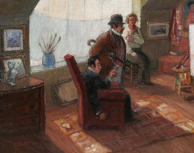 Pierre-René Germinet detto Pierre Germy, I Filistei, dipinto 1935 donna nuda umoristica caricatura