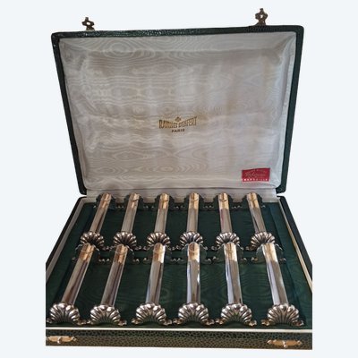 12 silver metal knife holders