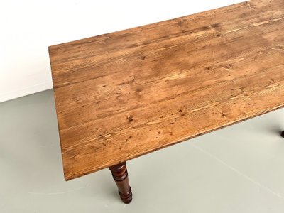 Small pine farmhouse table with turned legs