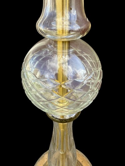 Lampadaire à 10 lumières en cristal de bohème , H : 1,95m