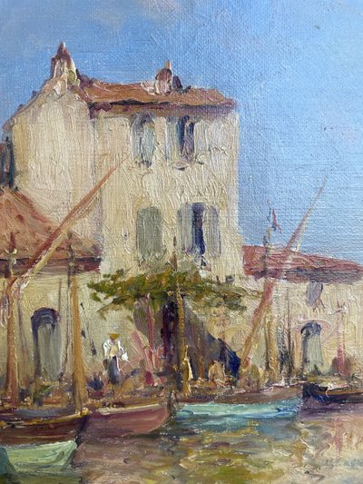 Oil on canvas signed Malfroy representing Martigues