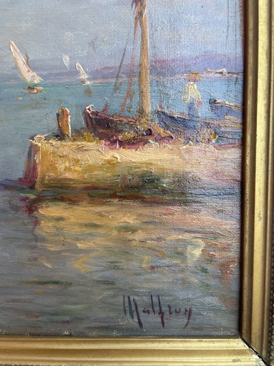 Oil on canvas signed Malfroy representing Martigues