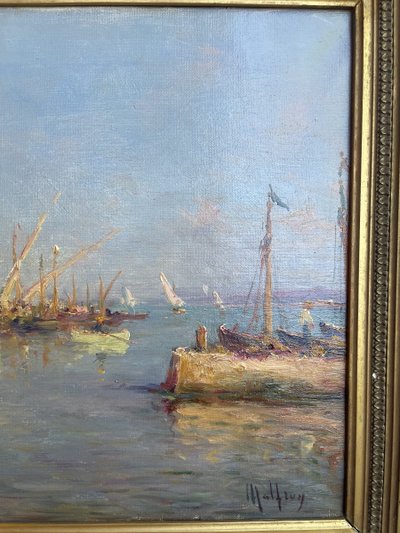 Oil on canvas signed Malfroy representing Martigues