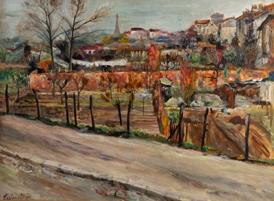 Lucien Adrion (1889-1953) - Huile sur toile vers 1910 - Les jardins maraîchers de Paris