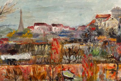 Lucien Adrion (1889-1953) - Huile sur toile vers 1910 - Les jardins maraîchers de Paris