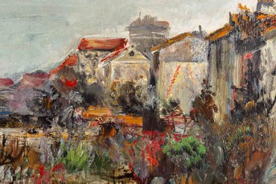 Lucien Adrion (1889-1953) - Huile sur toile vers 1910 - Les jardins maraîchers de Paris