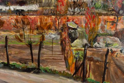 Lucien Adrion (1889-1953) - Huile sur toile vers 1910 - Les jardins maraîchers de Paris