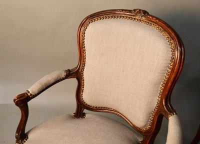 Ensemble de 4 fauteuils Cabriolet Louis XV