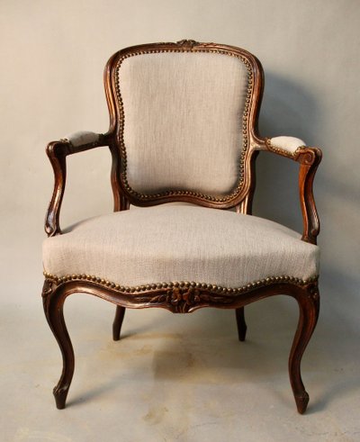 Ensemble de 4 fauteuils Cabriolet Louis XV