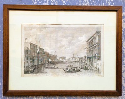 Views of Venice, pair of framed engravings, 19th century