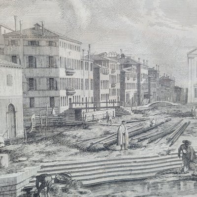 Views of Venice, pair of framed engravings, 19th century