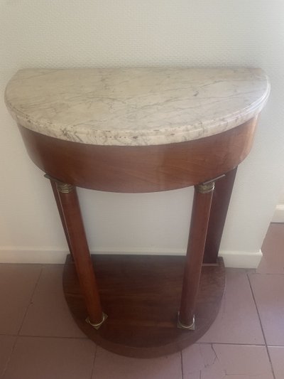 Small console in blond mahogany from the Empire period