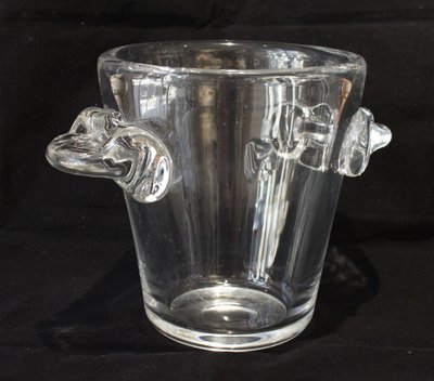 Champagnerkübel aus Kristall, signiert Schneider, Frankreich, um 1950