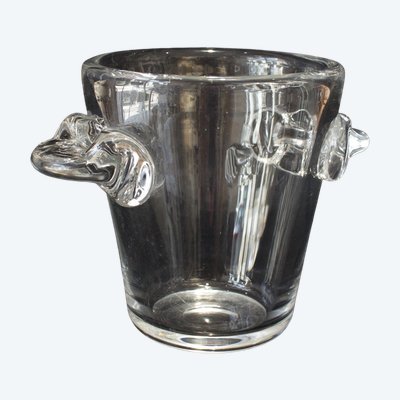 Champagnerkübel aus Kristall, signiert Schneider, Frankreich, um 1950