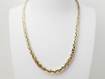 Collier maille palmier en or jaune 