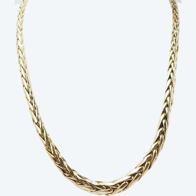 Collier maille palmier en or jaune 
