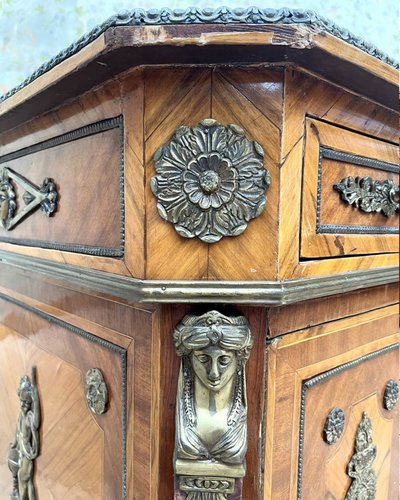 Scrivania d'epoca anni '30 – Legno pregiato, bronzo dorato e marmo