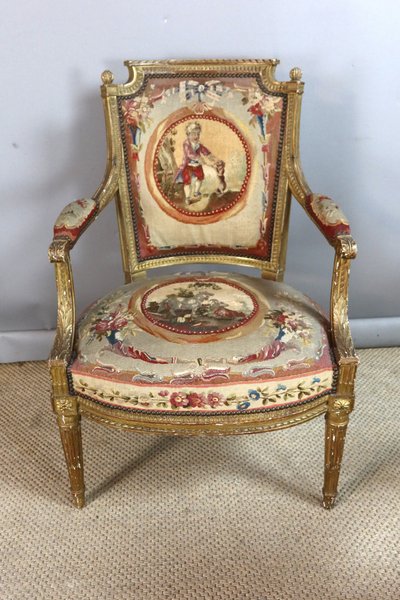 Coppia di poltrone Luigi XVI, XIX secolo