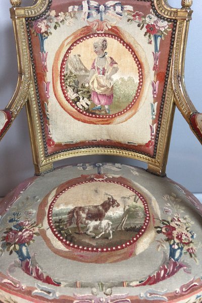 Coppia di poltrone Luigi XVI, XIX secolo