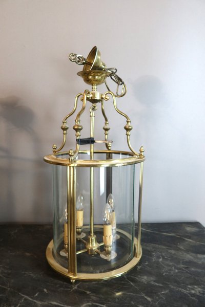 Pair of brass lanterns