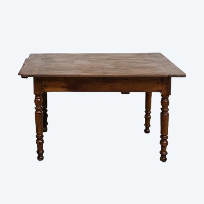 Petite table ancienne en noyer, 1890