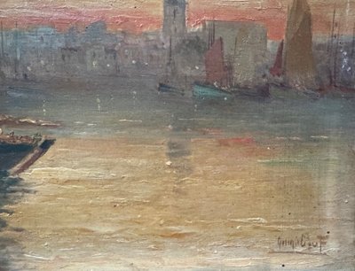 Pair of paintings, the port of Les Sables d’Olonne 1917