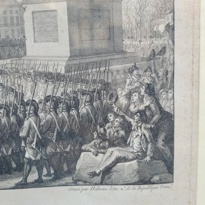 Pair of framed engravings, French Revolution, 18th/19th century