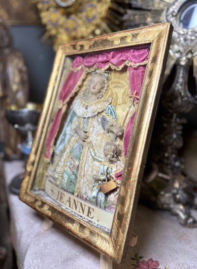 Saint Joan of France - Dressed wax figure from Nancy - 18th century