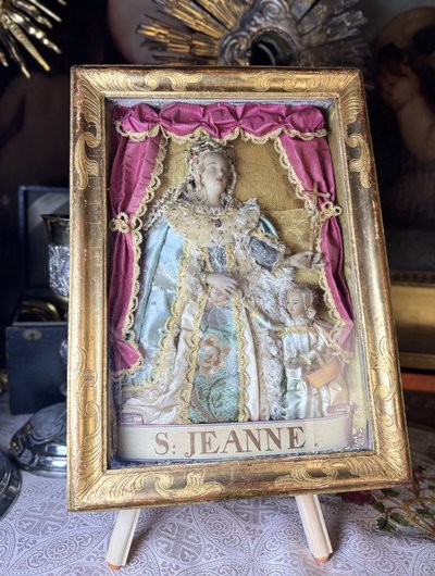 Saint Joan of France - Dressed wax figure from Nancy - 18th century