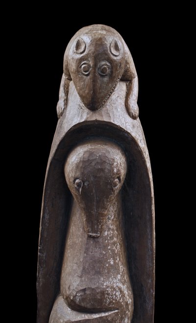 Hauspfosten, Totem, Ozeanische Kunst, Stammeskunst, Ozeanien, Papua-Neuguinea, 142 cm