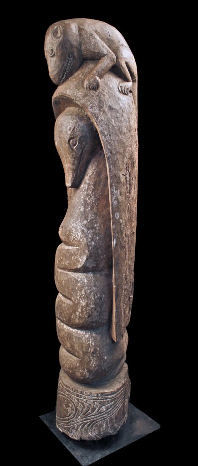 Hauspfosten, Totem, Ozeanische Kunst, Stammeskunst, Ozeanien, Papua-Neuguinea, 142 cm