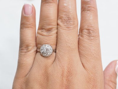 Antiker Ring aus Platin und Diamanten