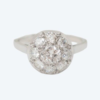 Antiker Ring aus Platin und Diamanten