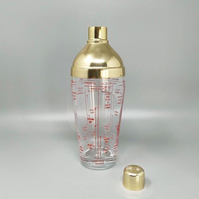 Superbe shaker à cocktail en verre des années 1960. Fabriqué en Italie.