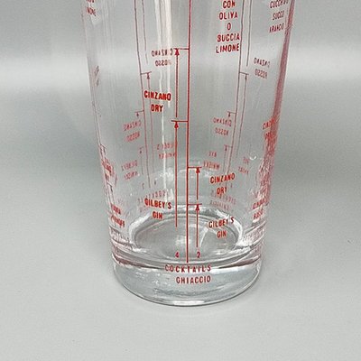 Superbe shaker à cocktail en verre des années 1960. Fabriqué en Italie.
