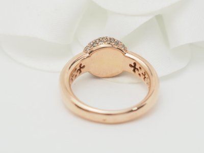 Anello Ball in oro rosa e diamanti color cognac