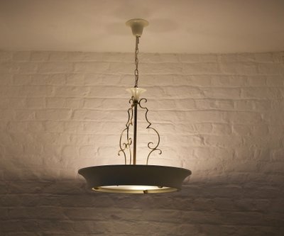 Art Deco Ceiling Chandelier in the Jean Perzel Style.