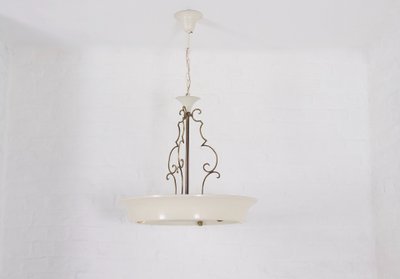 Art Deco Ceiling Chandelier in the Jean Perzel Style.