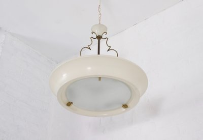 Art Deco Ceiling Chandelier in the Jean Perzel Style.