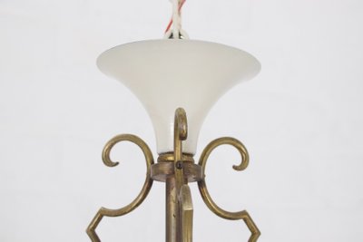 Art Deco Ceiling Chandelier in the Jean Perzel Style.