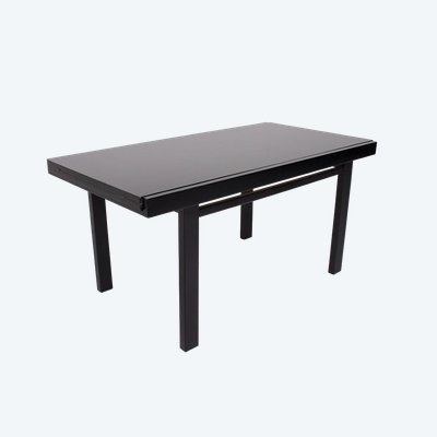 Table Brutaliste Noire à Allonge