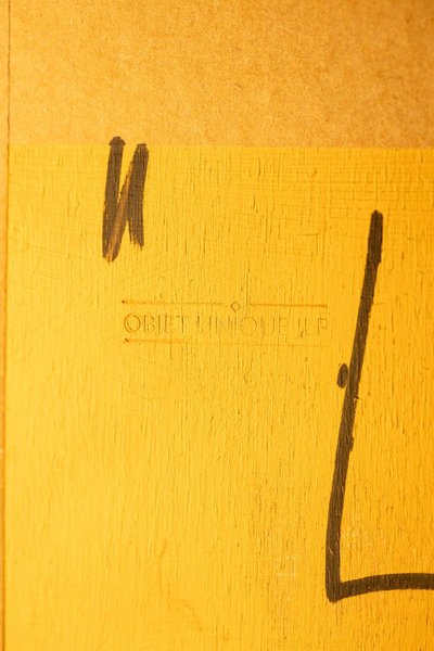 “The Twins”, bas-relief framed in oak wood and patinated copper.LS64863009P