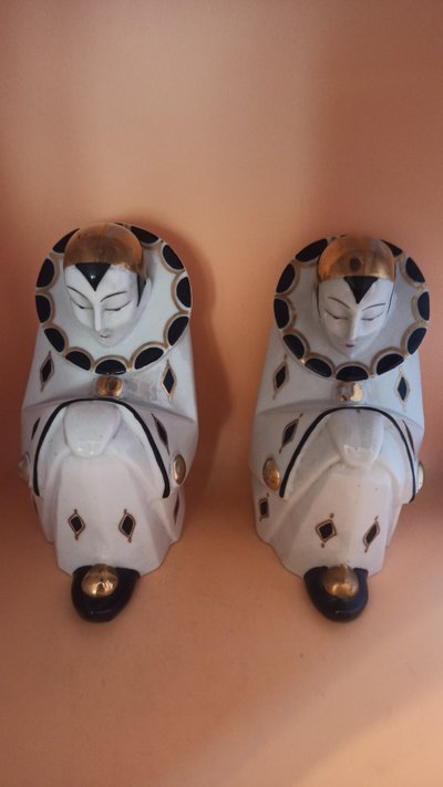 Pair of Pierrot bookends