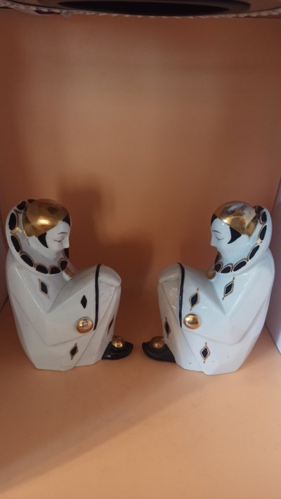 Pair of Pierrot bookends