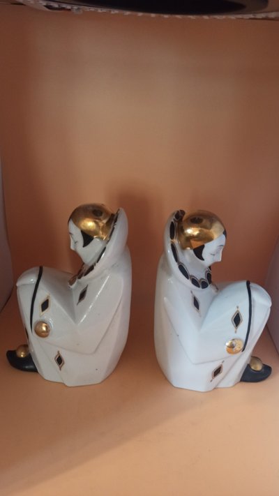 Pair of Pierrot bookends